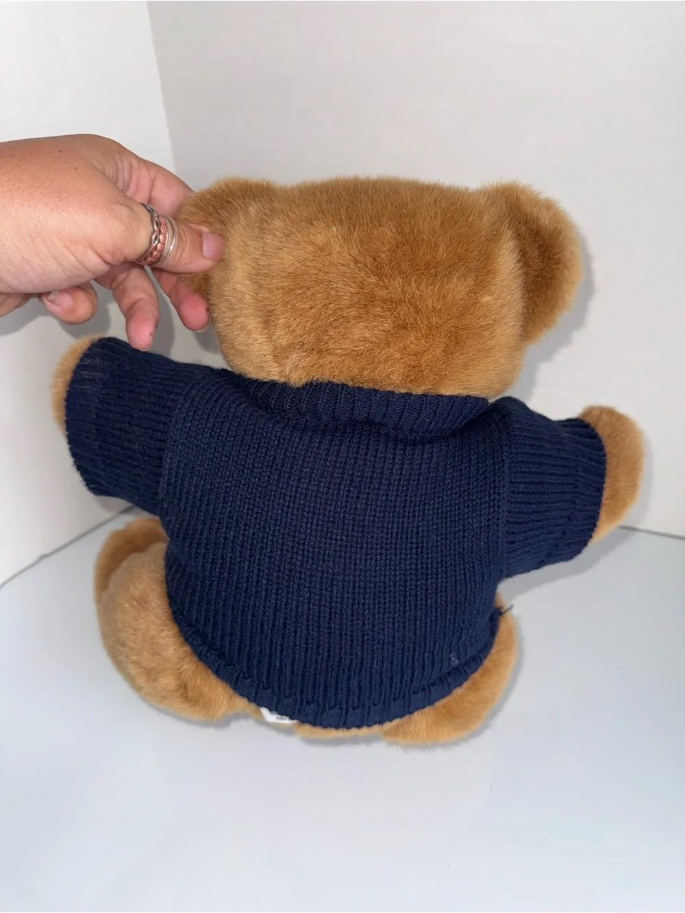 VINTAGE POLO RALPH LAUREN 1997 Plush Teddy Bear with Navy Sweater 15 inches